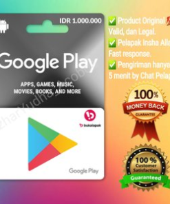 Kode Voucher GOoglE Play Card Indonesia IDR 1.000.000