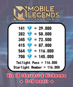 [TERMURAH] Topup Diamond Mobile Legends Via ID & Server #NOMINAL KECIL