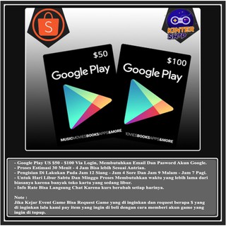 Google Play Gift Card US $50 - $100 / GPC US $50 - $100 Via Login