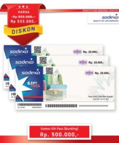 Bundling Package Sodexo Gift Pass Nominal Rp25.000 Dengan Total Nilai Rp500.000