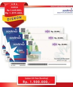 Bundling Package Sodexo Gift Pass Nominal Rp25.000 Dengan Total Nilai Rp1.500.000