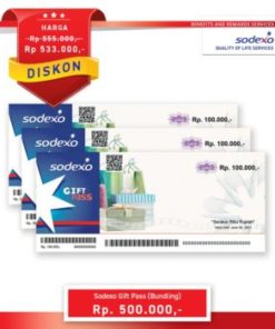 Bundling Package Sodexo Gift Pass Nominal Rp100.000 Dengan Total Nilai Rp500.000