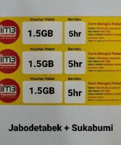 Indosat 1.5GB 5hr Jabodetabek+Sukabumi FRC isi 3pcs