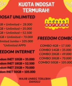 [DISKON 30%] Indosat Kuota Internet Unlimited, Freedom Combo, dll
