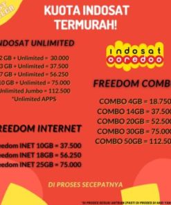 [DISKON s.d 50%] Kuota Indosat Internet Unlimited, Freedom Combo, Freedom Internet, dll