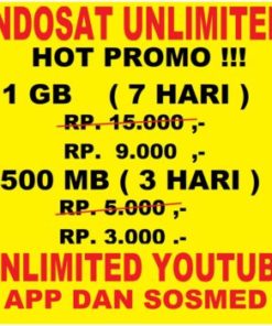 PROMO Indosat Unlimited Internet Im3 1GB + Unlimited Youtube Sosmed 7 Hari Indosat