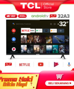 TCL 32 inch Smart LED TV - Android 9.0 - HD - Google Voice/Netflix/YouTube - WiFi/HDMI/USB (Model : 32A3)