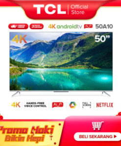 TCL 50 inch Smart LED TV - Android 9.0 - 4K Ultra HD - Hands-Free Voice Control - Google Voice/Netflix/YouTube - WiFi/HDMI/USB/Bluetooth Dolby Sound (Model : 50A10)