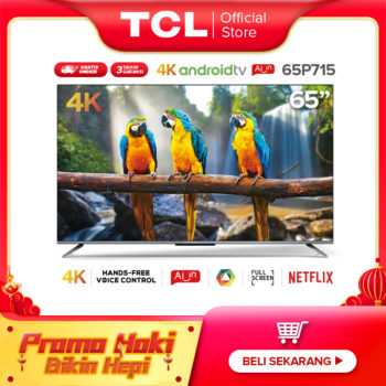Harga Tcl 65 Inch Smart Led Tv Android 9 0 4k Ultra Hd Google Voice Netflix Youtube Wifi Hdmi Usb Bluetooth Dolby Sound Model 65p715 Vdid