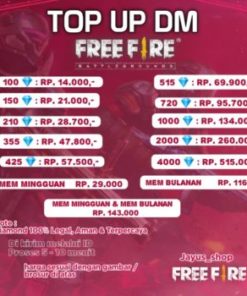 TOP UP DM FF MURAH.... TOP UP DIAMON FF....