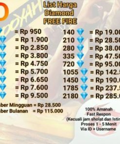 TOPUP DIAMOND FREE FIRE MURAH 1