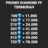 DM FF MURAH / PROMO DIAMOND FF MURAH VIA ID