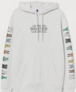 Hoodie hnm h&m star wars chest bordir hand printed