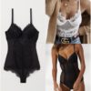 H&M Pushup Lace Bodysuit Korset Perut Push Up Corset Bra Kemben Body Suit Bustier Waist Slimmer