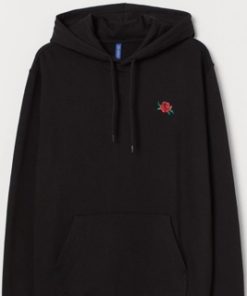 Hoodie hnm h&m lil rose chest bordir