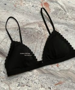 H&M Black Scallop Wireless Padded Seamless Multiway Bra / Bikini Top Bh Tanpa Kawat Branded Bralette