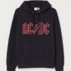 Hoodie hnm h&m acdc back in black chest back printed