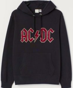 Hoodie hnm h&m acdc back in black chest back printed