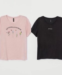 HnM Kaos / Embroidery T-Shirt