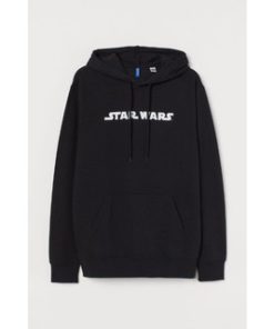 H&M HOODIE STARWARS BLACK FONT WHITE ORIGINAL