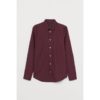 H&M Kemeja Kerja Kantor HnM  Easy Iron Slim Fit Shirt Maroon Original