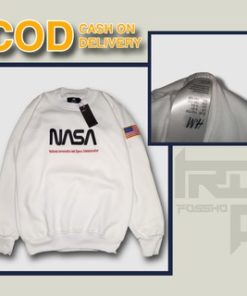 Sweater H&M NASA Script Fleece Crew Neck Sweatshirt