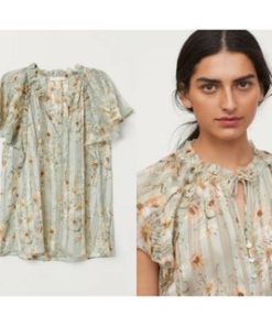 HNM HM floral short flutter sleeve top