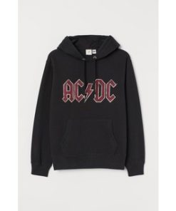 H&M HOODIE ACDC FONT RED ORIGINAL