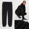 H&M black unisex fleece jogger pants fulltag