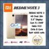 [Baru] "Xiaomi Redmi Note 3 32GB ROM 3GB RAM 4G LTE Smartphone Helio | HP Handphone Xiaomi Note 3 Ne