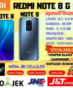 REDMI NOTE 8 & 9 4/64 , 6/128 & REDMI 9 4/64 & 3/32 ,Redmi 8 4/64 GARANSI RESMI TAM