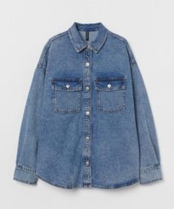 Oversized denim shirt