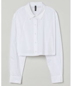 Cropped cotton shirt