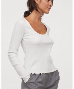 Ribbed jersey top