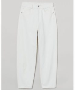 Ankle-length twill trousers