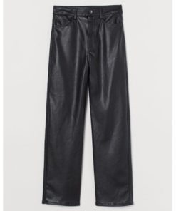 Imitation leather trousers