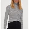 Jersey polo-neck top