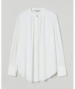 Pleat-front blouse