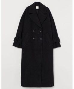 Long wool-blend coat