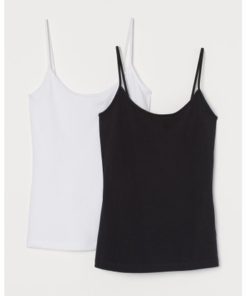 2-pack cotton-mix strappy tops