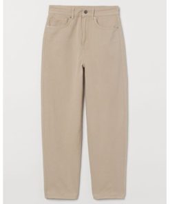 Ankle-length twill trousers