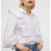 Flounced cotton shirt