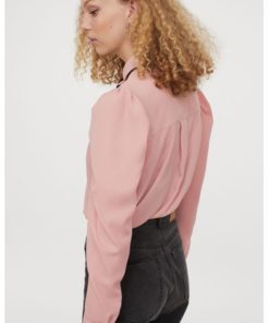 Tie-front blouse