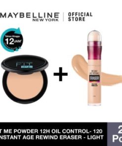 Maybelline Fit Me 12-Hour Oil Control Powder 120 & Instant Age Rewind - Light  Make Up
