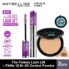 MAYBELLINE The Falsies Lash Lift  + Maybelline Fit Me 12-Hour Oil Control Powder Make Up 128