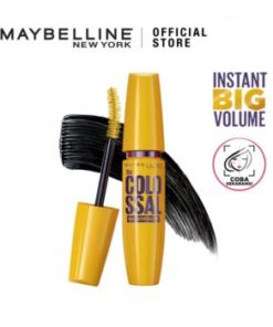 Maybelline Volum Express The Colossal Waterproof Mascara Make up - Black (Dengan Kolagen Formula)