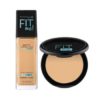 Maybelline Fit Me Matte & Poreless Foundation [ 220 Natural Beige ] + 12H Oil Control Powder [ 128 ]