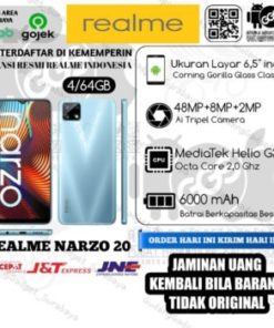 Realme Narzo 20 (4GB+64GB) Helio G85,6000mAh,48MP Camera,Original Bergaransi Resmi Realme Indonesia