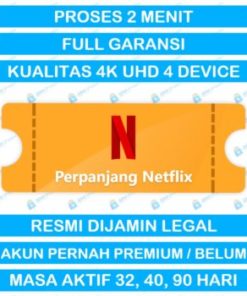 [Bisa Email Sendiri] Netflix Premium Private 4K UHD Resmi 100% Full Bergaransi Perpanjang 1/3 Bulan