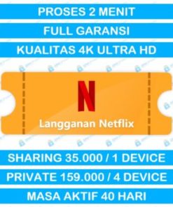 Langganan Akun Netflix Premium Sharing 4K Full Garansi Resmi dan Legal Termurah